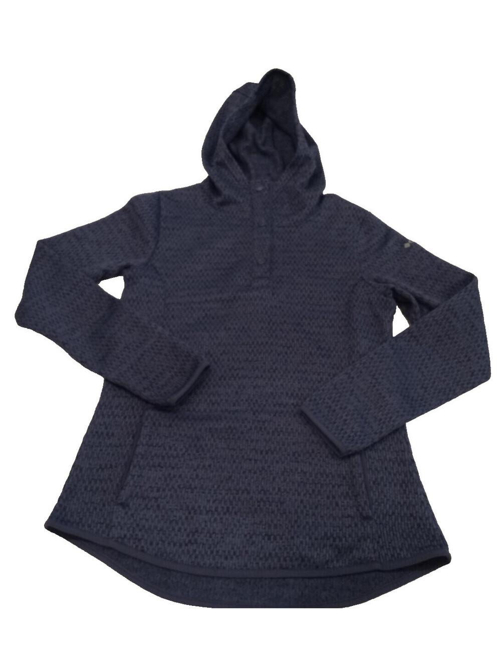 Columbia Rosenblum Hoodie Womens Medium Blue Textured Performance Snap Pullover